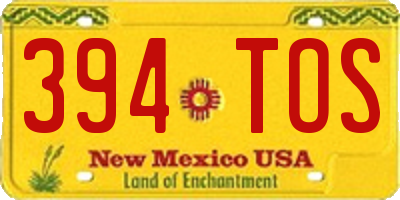 NM license plate 394TOS
