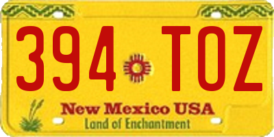 NM license plate 394TOZ