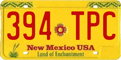 NM license plate 394TPC