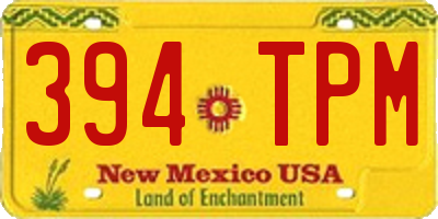 NM license plate 394TPM