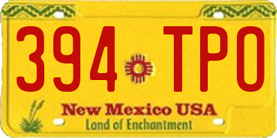 NM license plate 394TPO