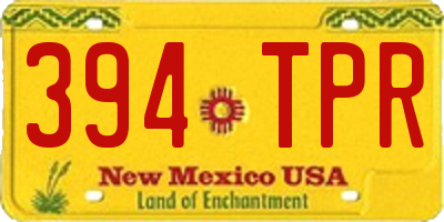 NM license plate 394TPR
