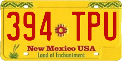 NM license plate 394TPU