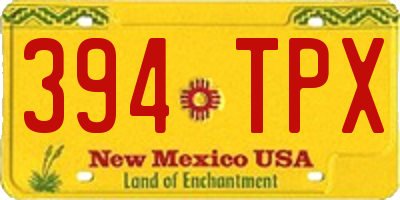 NM license plate 394TPX