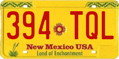 NM license plate 394TQL