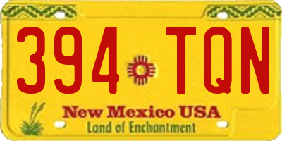 NM license plate 394TQN