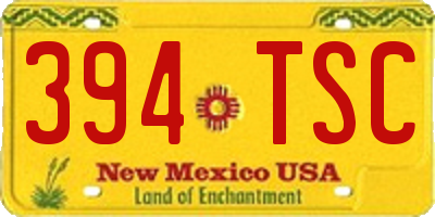 NM license plate 394TSC