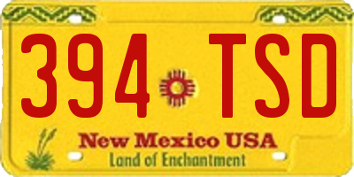 NM license plate 394TSD