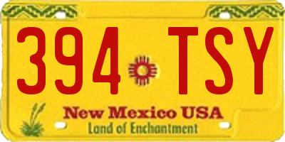 NM license plate 394TSY