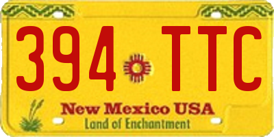 NM license plate 394TTC