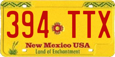 NM license plate 394TTX