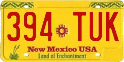 NM license plate 394TUK