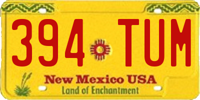 NM license plate 394TUM