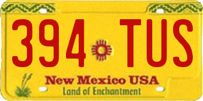 NM license plate 394TUS