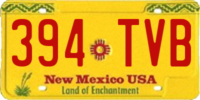 NM license plate 394TVB