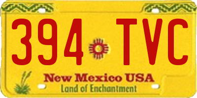NM license plate 394TVC