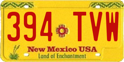 NM license plate 394TVW