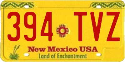 NM license plate 394TVZ