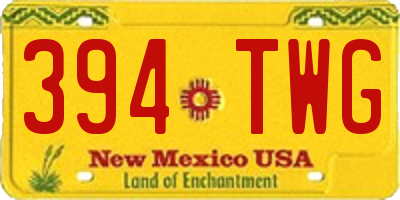 NM license plate 394TWG