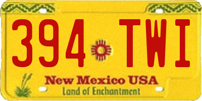 NM license plate 394TWI