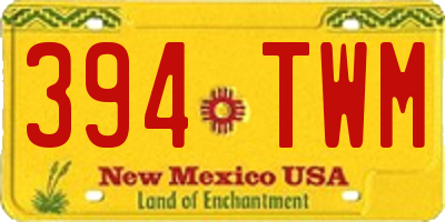 NM license plate 394TWM