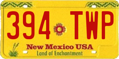 NM license plate 394TWP