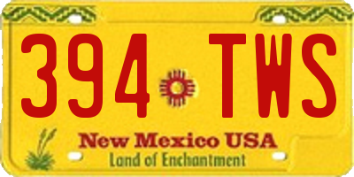 NM license plate 394TWS
