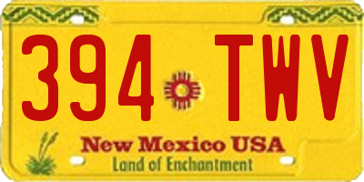 NM license plate 394TWV