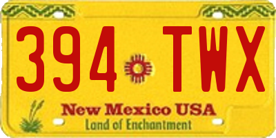 NM license plate 394TWX