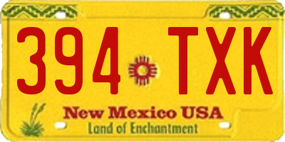 NM license plate 394TXK