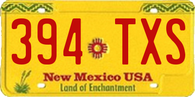 NM license plate 394TXS