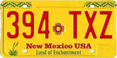 NM license plate 394TXZ