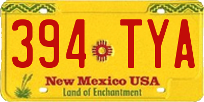 NM license plate 394TYA