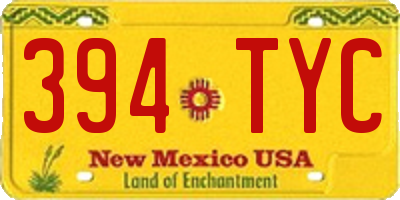 NM license plate 394TYC