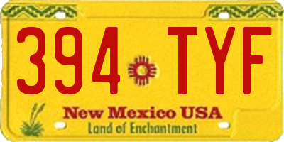 NM license plate 394TYF