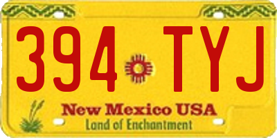 NM license plate 394TYJ