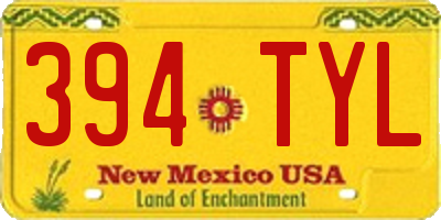 NM license plate 394TYL