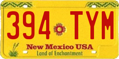 NM license plate 394TYM