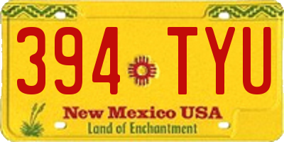 NM license plate 394TYU