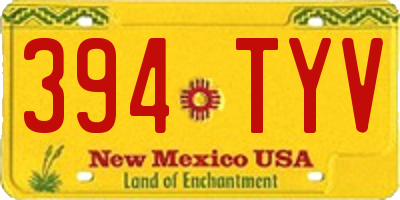 NM license plate 394TYV