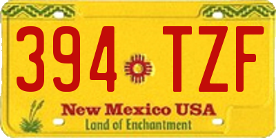 NM license plate 394TZF