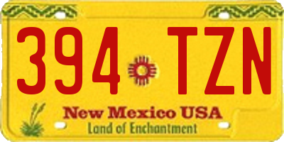 NM license plate 394TZN