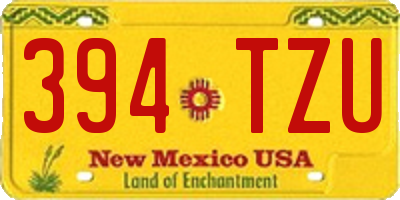 NM license plate 394TZU