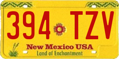 NM license plate 394TZV