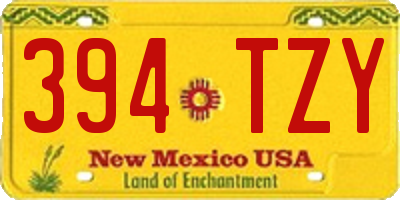 NM license plate 394TZY