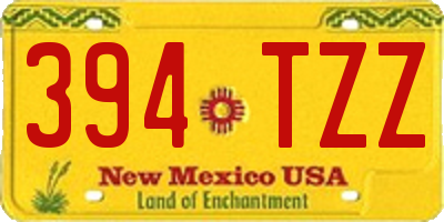 NM license plate 394TZZ