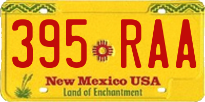 NM license plate 395RAA