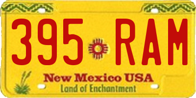 NM license plate 395RAM