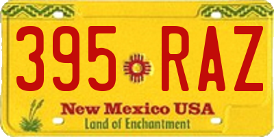 NM license plate 395RAZ