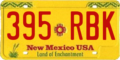 NM license plate 395RBK